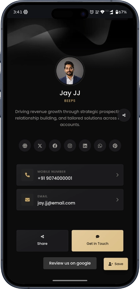 Beeps Card UI Mockup