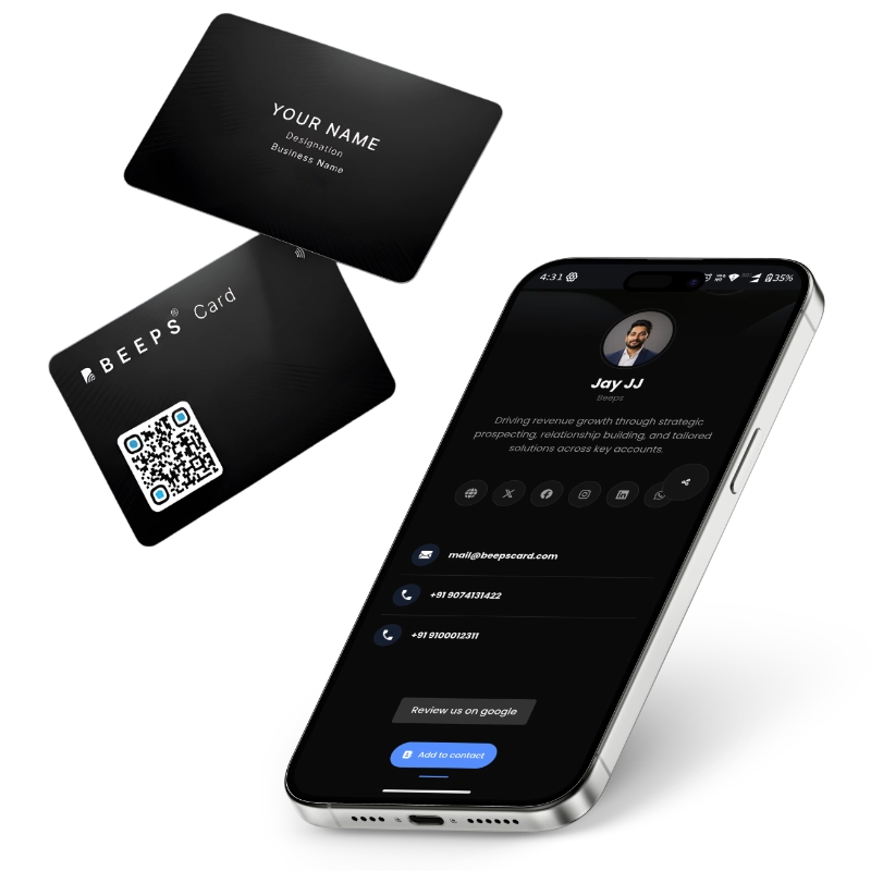 Beeps Card with Phone UI Preview